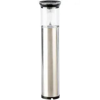 Lunartec Gartensolarleuchte: Edelstahl-Solar-Wegeleuchte Leuchtturm mit Dämmerungssensor, IP44 (Gartenlampe mit Dämmerungssensor, Solarleuchten klein, außen)
