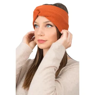 Dalle Piane Cashmere Damen Stirnband Kaschmir-Woll-Mix - Orange | Warmer Ohrenwärmer für Sport, Stadt und Winter, Einheitsgröße, Geschenk für Sie, Made in Italy