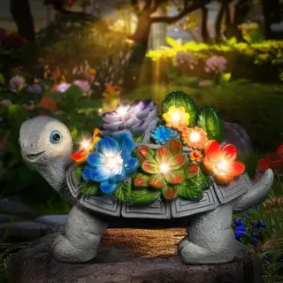 Schildkrötenfigur Mit Solar-led-beleuchtung, Originelles Geburtstagsgeschenk Für Frauen, Mütter Und Großmütter, Gartenskulpturen Und -statuen Für Balkon Und Terrasse, Muttertagsgeschenk