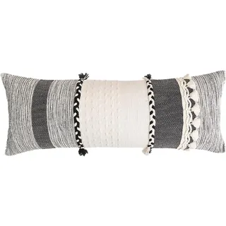Labilin Langer Lendenkissenbezug 36x92, Boho Lange Dekokissen mit Quasten, moderner Abstrakter gewebter Körperkissenbezug für Sofa, Schlafzimmer, Wohnzimmer, Heimdekoration