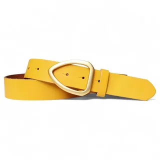 FRONHOFER Hüftgürtel Damen Rindsleder (1-St) 3,5 cm, vergoldet, wechselbar gelb Körperumfang 100 cm / Gesamtlänge 115 cm