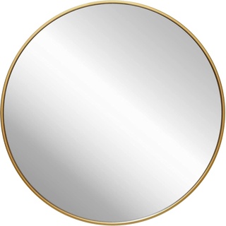 ZENIDA Spiegel Rund, 80x80 cm Wandspiegel Rund mit hochwertigen Gold Metallrahmen, Moderner Design großer Spiegel, für Diele, Badezimmer, Wohnzimmer und Mehr