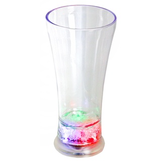 LED-Highlights Led Glas Becher Iceglas 400 ml Led bunt oder blinkend Batterie wechselbar Bar Kunststoff Trinkglas beleuchtet Cocktailglas Leuchtglas