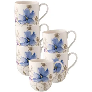 Villeroy & Boch Mariefleur Gris Basic Latte Macchiato Becher 0,37 l Bunt 6 St.