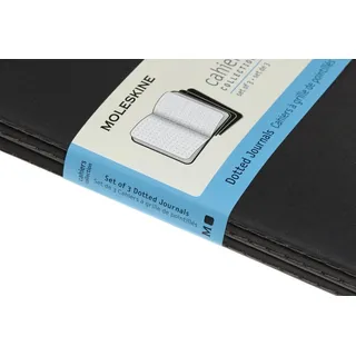Moleskine Cahier Large/A5, 3er Set, Punktraster, Kartoneinband, Schwarz