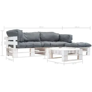 vidaXL 4-tlg. Loungeset grau
