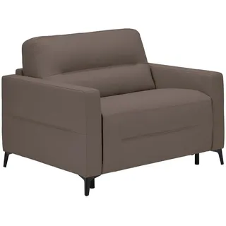 Novel Schlafsessel, Schlamm, Metall, Echtleder, Rindleder, Uni, 115x89x97 cm, Liegefunktion, Wohnzimmer, Sessel, Schlafsessel