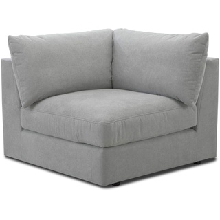 CAVADORE Sofa-Modul "Fiona" Spitzecke / Ecke für Wohnlandschaft oder XXL-Sessel / 107 x 90 x 107 / Webstoff hellgrau