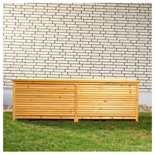 Mucola Auflagenbox Auflagenbox 170CM Kissenbox Holz Gartenbox Gartentruhe Holztruhe (Stück), Rostfrei beige