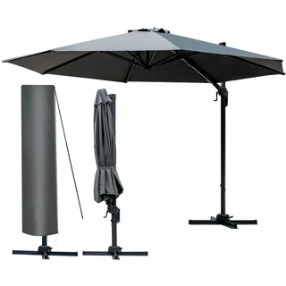 BRAST Alu Ampelschirm Ø300 cm grau 