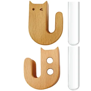 Katzen Magnete Für Kühlschrank | Reagenzglas Vasen Für,Dekorative Holz Vase Mit Glasröhrchen Für Kinder Erwachsene Zimmer Küche