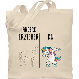 Shirtracer Baumwolltasche - Taschen - Andere Erzieher Dabbing Einhorn | Erzieher Geschenk | Dankeschön Geschenk Erzieher | Kindergarten Erzieher Abschiedsgeschenk | Kindergärtner Kindererzieher - Einheitsgröße