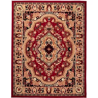 Mazovia Orientteppich Orientalisch Vintage Teppich Kurzflor Wohnzimmerteppich Rot, 300 x 400 cm, Fußbodenheizung rot 300 x 400 cm