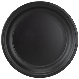 Florists Products Kunststoffteller Deko Teller 2er Set Anthrazit Metall Schale Ø26cm Modern, 2 Stück