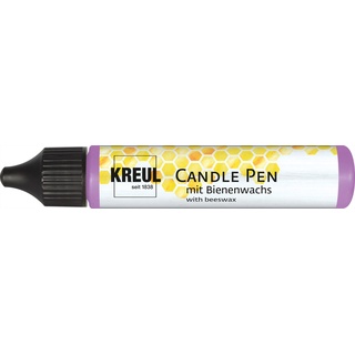 KREUL 49708 - Candle Pen, violett, 29 ml, Kerzenstift mit feiner Malspitze, Farbe mit Bienenwachs zum Verzieren & Bemalen von Kerzen