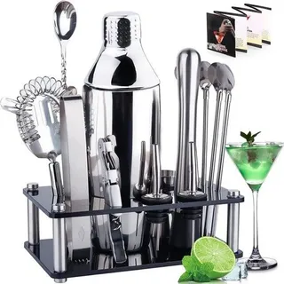 Famanu Cocktailset 17-teilig - Edelstahl mit Ständer