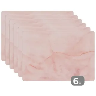 Platzset Marmor - Rosa - Linie, (6-St), Tischset Platzset Platzdeckchen Abwischbar bunt