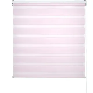 Decorblind Doppellagiges Rollo für Nacht und Tag, Montage an Wand oder Decke, Maße: Breite 120 x Länge 250 cm, Maße Stoff: 117 x 245 cm, Rosa, für Nacht und Tag Fenster