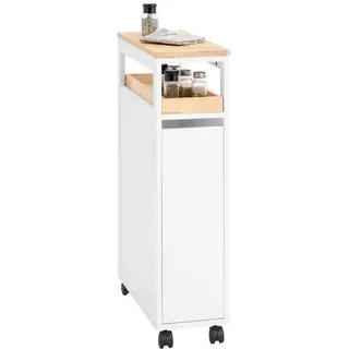 SoBuy Toilettenschrank mit Toilettenpapierhalter und 3 Schubladen Holzfarbe 50,5x20,4x79cm