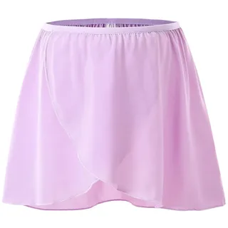 boruizhen Ballett Wickelrock Tanz Rock Chiffon Ballettrock Mädchen Mit Dehnbarem Taillenband für Kinder und Damen Violett L - 11-16 Jahre