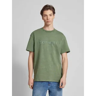T-Shirt mit Label-Stitching Modell 'DUSTER', Gruen, M