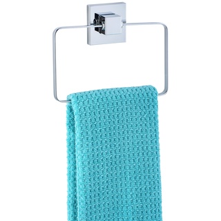 Handtuchring WENKO "Vacuum-Loc Quadro" Handtuchhalter grau (chromfarben) Handtuchringe Handtuchhalter Befestigen ohne bohren