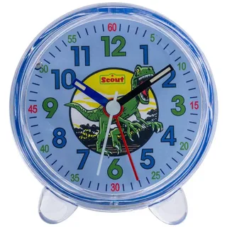 Scout Quarzwecker Dinosaurierwecker, Favorit, 280001044 Kinderwecker, Lernwecker,Geschenkidee, Kinderzimmer, Schulanfang, Dino blau
