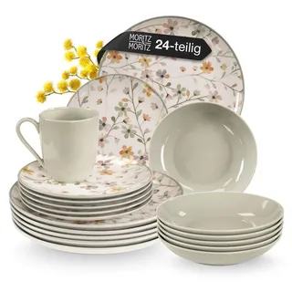 Moritz & Moritz Primavera Geschirrset 24-tlg. Weiß