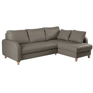 Ecksofa Compact Leder Grau Dunkelgrau