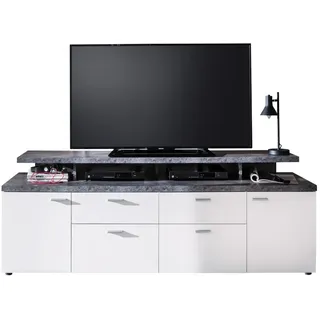 Home Affaire Mood TV-Lowboard 180 cm weiß/Beton Optik