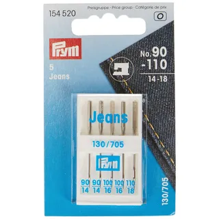 Prym 154520 Nähmaschinendeln Jeans, 130/705, No. 90-110, sortiert,