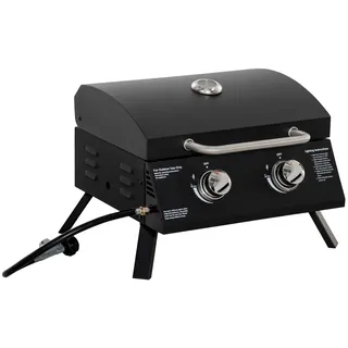 Outsunny Tischgrill Gasgrill Schwarz