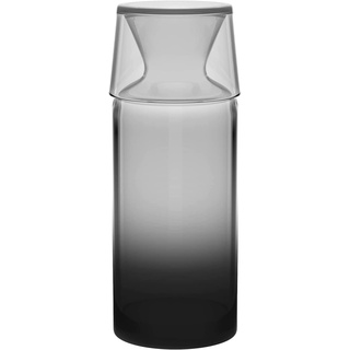 Rakle Nachttisch Wasserkaraffe - 25oz Wasserkaraffe mit Glas - Klar/Farbiger Wasserkrug für Nachttisch, Schlafzimmer, Badezimmer - Wasserkaraffe aus Glas für Mundspülen, Wasser, Limonade, Saft