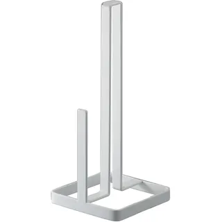 Yamazaki Tower Küchenrollenhalter, weiß | Stahl, Müheloses Abreißen, Robustes Design für lange Haltbarkeit, 11 x 11 x 26,5 cm, Japanisches Design