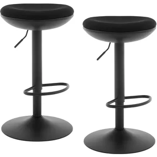 WOLTU Barhocker 2er Set, Hocker höhenverstellbar drehbar, Barstuhl Tresenhocker Bistrohocker, Drehhocker mit Fußstütze Metallgestell, für Bar Kücheninsel, Netzgewebe, Schwarz, BH414sz-2