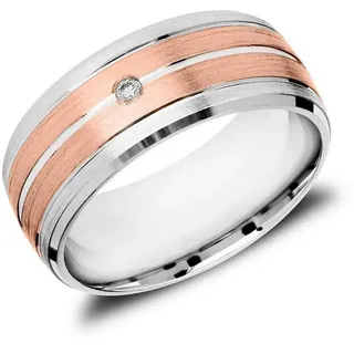 Vivo Silberring Damenring Unique aus Sterlingsilber, teilrosévergoldet mit Zirkonia silberfarben 48 (15.3)