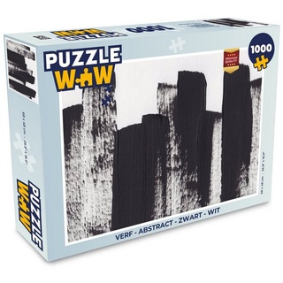 MuchoWow Puzzle Farbe - Abstrakt - Schwarz - Weiß, 1000 Puzzleteile, Foto-Puzzle, Bilderrätsel, Puzzlespiele, Klassisch bunt