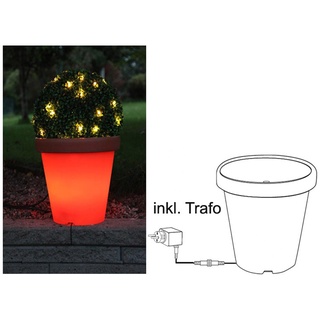 System 24 | LED-Terracotta-Blumentopf | koppelbar | inkl. Trafo |D: 36 x H: 33cm