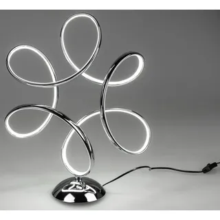 LED Tischlampe, Leuchte KNOTEN H. 46cm silber glänzend Metall Formano