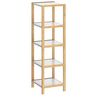 CASARIA Badezimmer Regal Bücherregal Holzregal Mehrzweckregal Verschiedene Optionen 5 Ablagen -