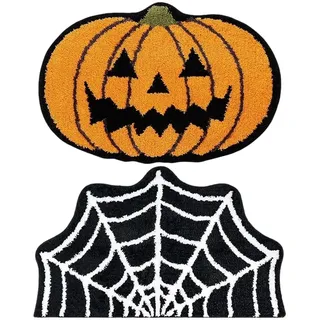 Halloween Fußmatte Kürbis 40x60cm, Dekoteppich für Eingang, Herbstmatte