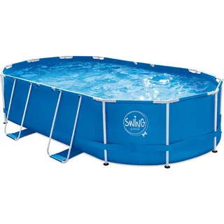 Frame Pool Oval 6,10 x 3,66 x 1,22 m Komplettset mit Filter Leiter Abdeckplane