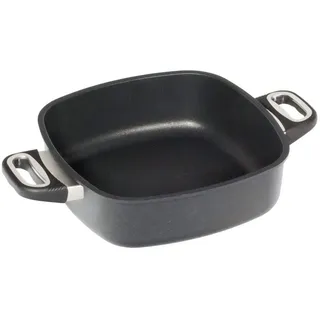 AMT Gastroguss Eckpfanne 26 x 26 cm, 8 cm hoch, Bräter mit Seitengriffen, induktionsgeeignet, backofenfest, Lotan® Antihaft-Veredelung, Gusspfanne (Aluguss), AMZN-I-E268