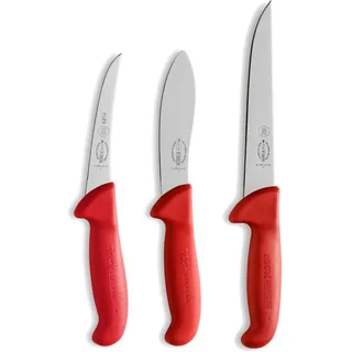 Friedr. Dick ErgoGrip Messerset 3-tlg. 13 cm/13 cm/18 cm Rot/Schwarz