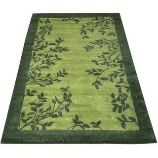 Grün Teppich 100% Wolle 200X300 cm Handarbeit Blatt Designer Orientteppich WT4