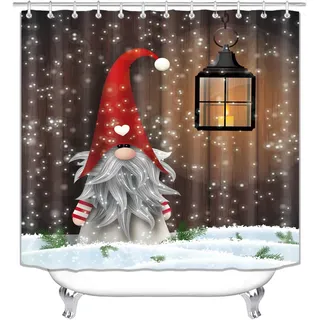 Weihnachtswichtel-duschvorhang Fürs Badezimmer, Frohe Weihnachten