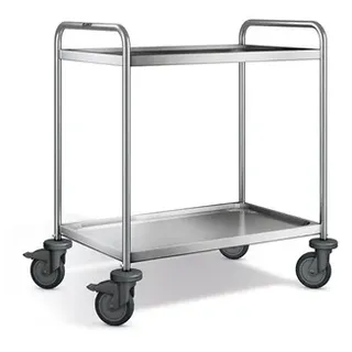 Blanco Servierwagen aus rostfreiem Edelstahl mit Kunststoffrollen SW 8 X 5-2