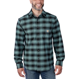 Carhartt Flannel L/S Plaid Shirt 105945 - sea pine - L