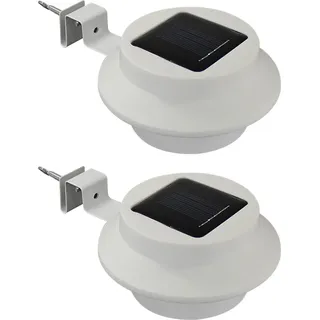 2x Solar Dachrinnenleuchte Dachrinnenlampe Dachrinnen Lampe Licht Regenrinne Solarlampe Solarleuchte Beleuchtung Aussenlampe - Weiß
