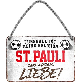 schilderkreis24 – Fußballschild “Fussball Religion St.Pauli“ Deko Garage Artikel Sport Verein Geschenkidee Club Weihnachten Fußball Fan Liebhaber Begeisterte 18x12 cm